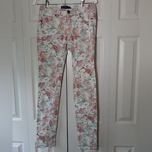 Floral skinny stretch jeans